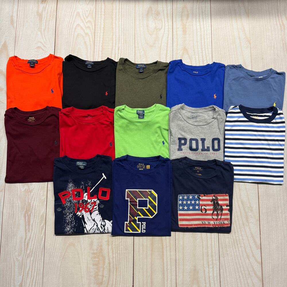 Lot of 13 Polo Ralph Lauren Boys Size L 14-16 T-Shirt Long&Short Sleeve Summer